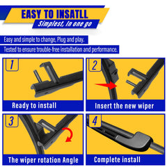Rooppa BMW 3-Series wiper blades installed on car for full wipe coverage