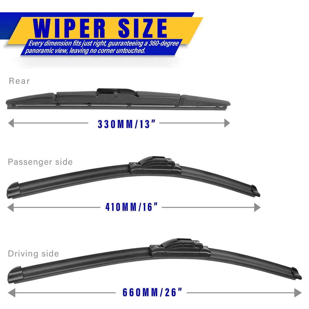 Rooppa Honda CR-V 16-inch wiper blade for smooth rain removal.