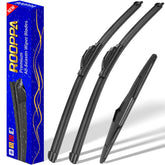 Rooppa Jeep Wrangler wiper blades 15-inch front-left for rainy driving.