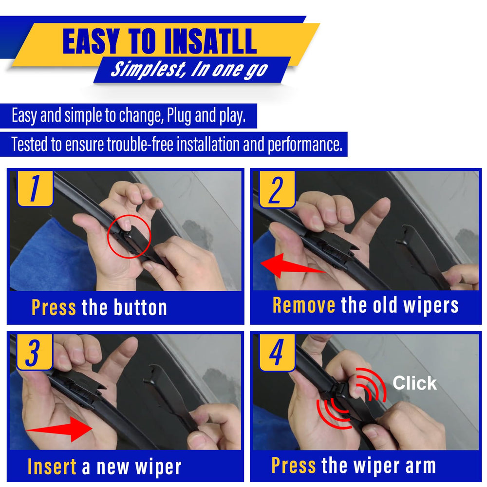 Rooppa wiper blades installation; easy fit without tools