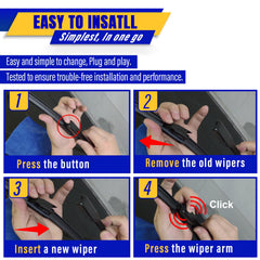 Rooppa wiper blades installation; easy fit without tools