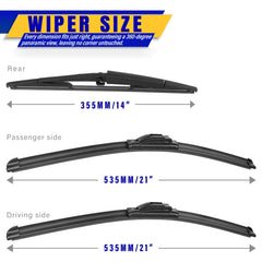 Rooppa Jeep Grand Cherokee front 21inch right wiper blade smooth wipe