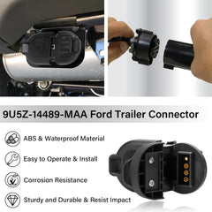 ROOTMUTIFY rugged plastics protecting harness on Ford towing setup.
