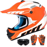 ROOZO youth dirt bike helmet front view, highlighting robust ABS shell protection.