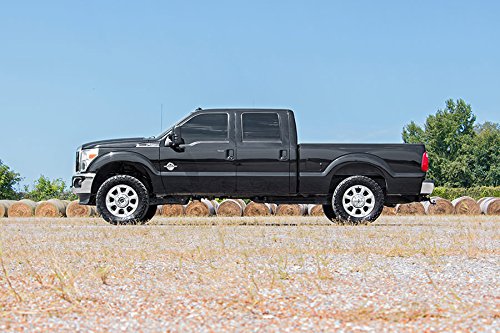 Installed Rough Country 2in leveling kit on F-250/F-350 showing leveled front and rear