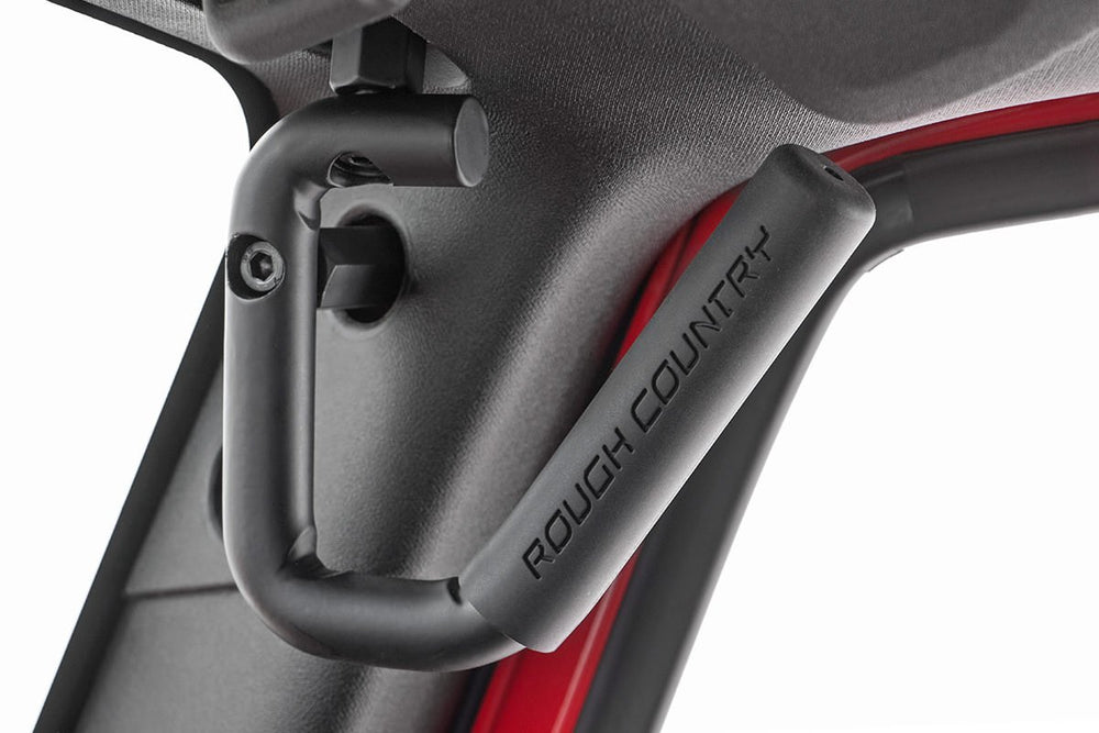Close-up of extended bolt system for Rough Country grab handles