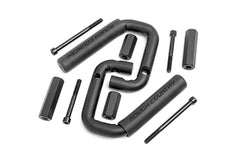 Rough Country front grab handles in black steel with rugged rubber grip for secure entry