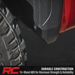 Rough Country mud flap delete easy install with common tools.