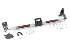 Rough Country N3 dual steering stabilizer during installation enhances control and stability.