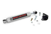 Rough Country N3 stabilizer during installation on a Jeep Wrangler JK for improved steering control