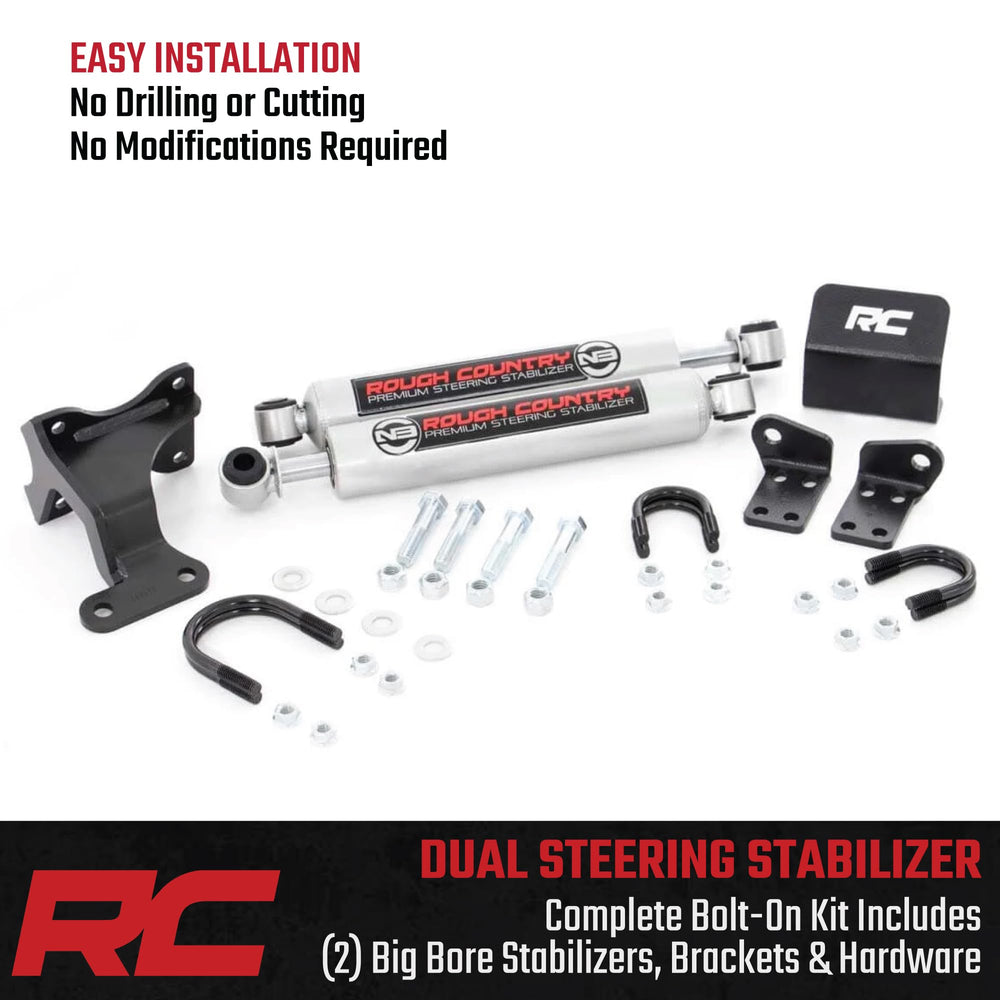 Rough Country N3 mounting bracket and stabilizer components on JK Wrangler