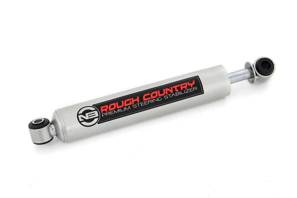 Rough Country N3 steering stabilizer installed on Jeep JL/JT improving driving stability