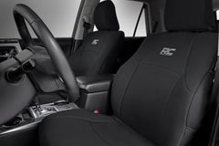 Rough Country neoprene front seat cover protects Toyota 4Runner seats from spills and wear