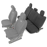Rough Country rear seat cover demonstrates snug factory-fit for Ford crew cab