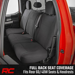 Rough Country rear-seat cover showcases durable, water-resistant material for daily truck use