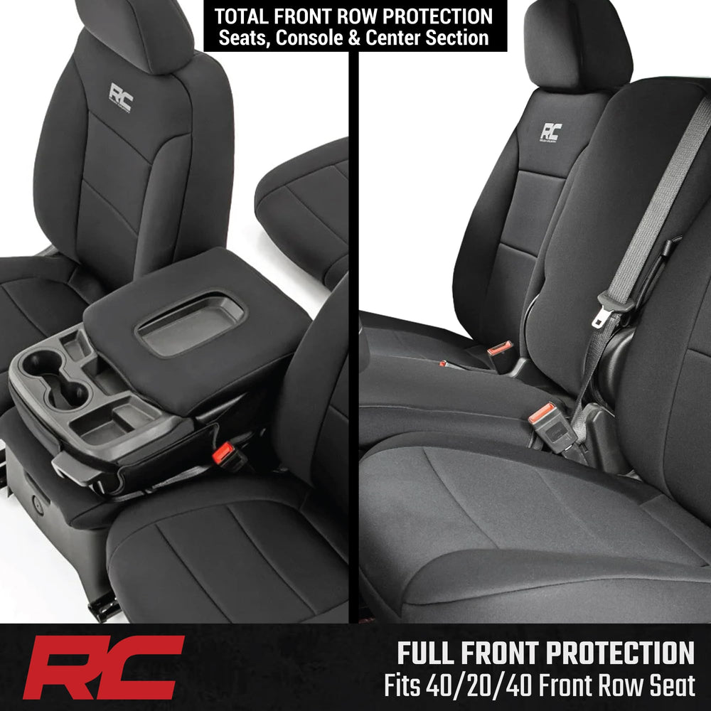 Rough Country easy-clean seat cover for mild soap and air-dry care