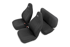 Rough Country neoprene front seat covers for TJ, spills protected and protected from wear