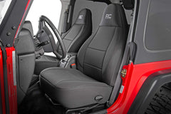 Rough Country neoprene rear seat covers for TJ, guarding against spills and wear