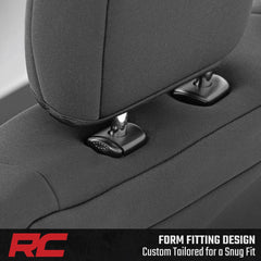Rough Country seat cover with water-resistant shell resists stains and wear