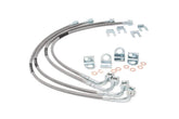 Rough Country stainless brake lines for Jeep Wrangler JK front view, improved durability for lifted rigs