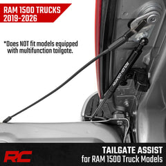 Bolt-on installation of Rough Country tailgate assist on Ram 1500 driver side