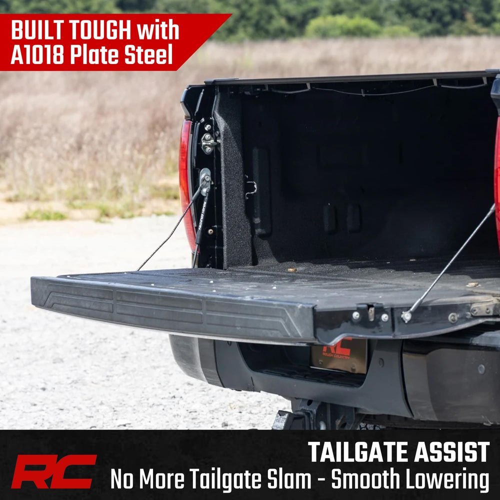 Rough Country tailgate assist drill-free install on tundra