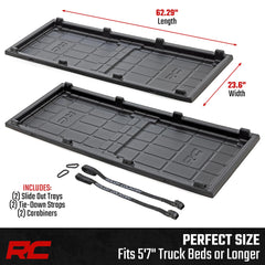 Rough Country bed-cover compatible tray fits under most covers