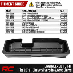Rough Country drop-in installation for crew cab requires no drilling.