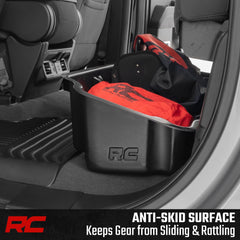 Rough Country optional lockable lid adds security for stored gear under the rear seat.