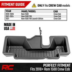 Rough Country under-seat storage keeps bulky tools neatly stowed.