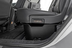 Rough Country under-seat tray: maximized space under rear seats for everyday essentials.