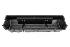 Rough Country under-seat storage: quick, tool-free installation for clutter-free cab upgrade.