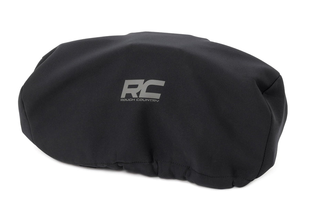 Rough Country Winch Cover with waterproof vinyl lining protecting the winch in all weather.