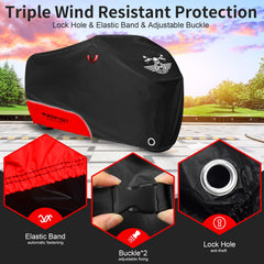 ROWYEET motorcycle cover includes a storage bag for easy transport.