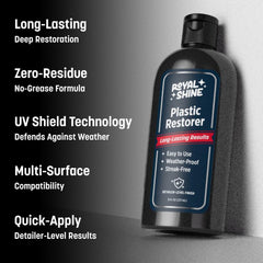 ROYAL SHINE foam applicator enables even, mess-free exterior plastic coverage.