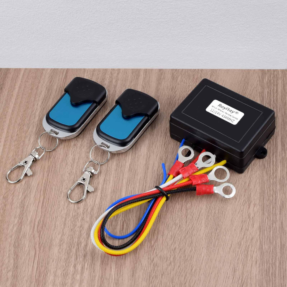 Royitay packaging shows included receiver and remotes for quick setup.