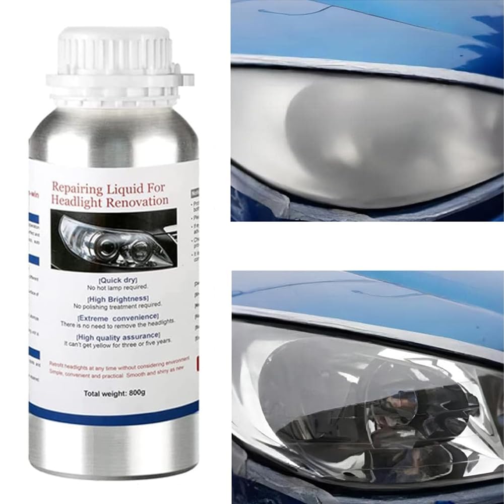 ROYWOO headlight yellowing repair fluid brightens dull lenses and restores look.