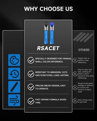 RSACET 0564 scratch repair pen applying strokes highlights easy three-step use.