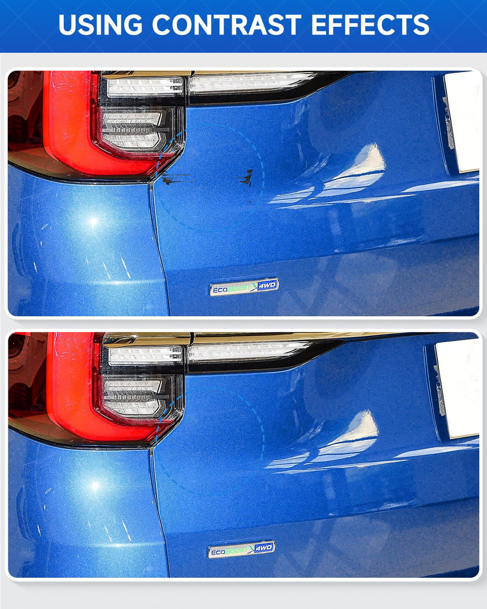 RSACET E7 Velocity blue metallic color swatch verifies Ford match