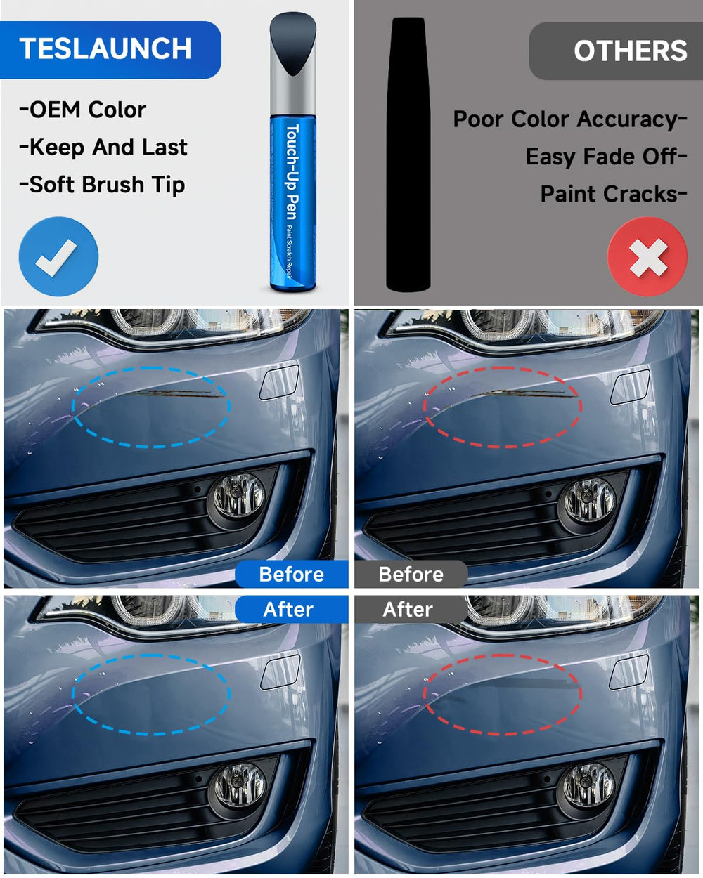 RSACET Northsky Blue Metallic touch-up application close-up demonstrates smooth, even coating