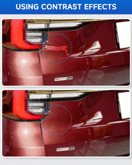 RSACET scratch repair finish blending with surrounding Ford paint.