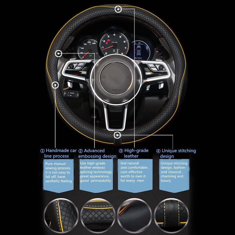 Full surround, heavy-duty cover protects worn steering wheel