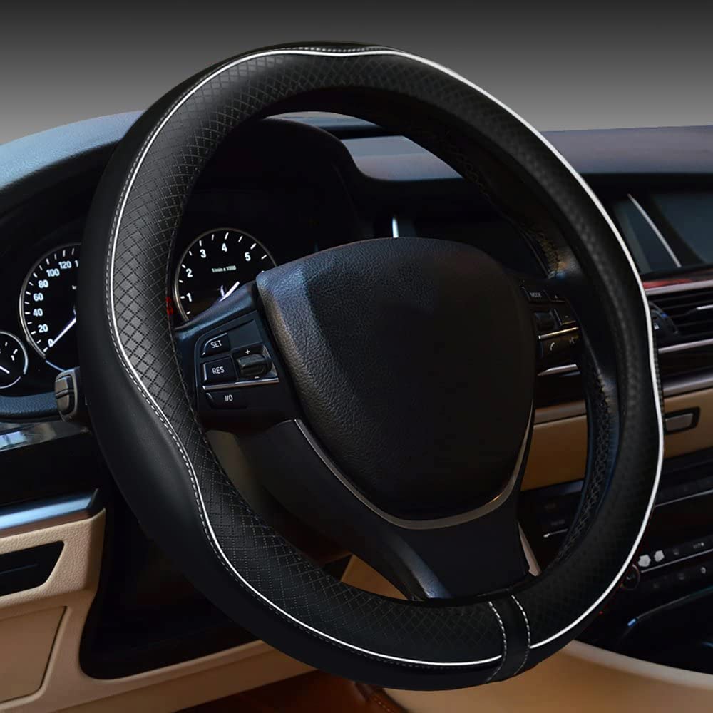 Rsept steering wheel cover outer microfiber leather provides non-slip grip