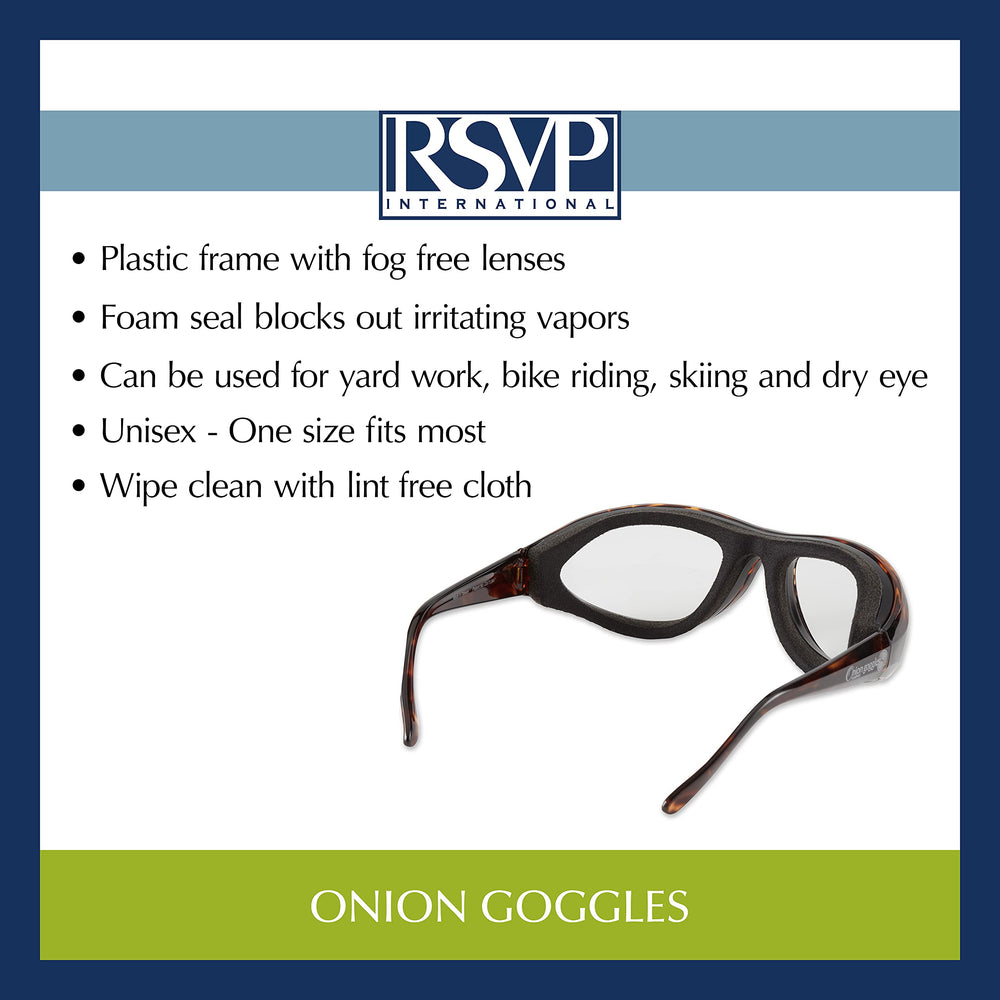 RSVP Endurance Onion Goggles Black on-counter use during prep tasks