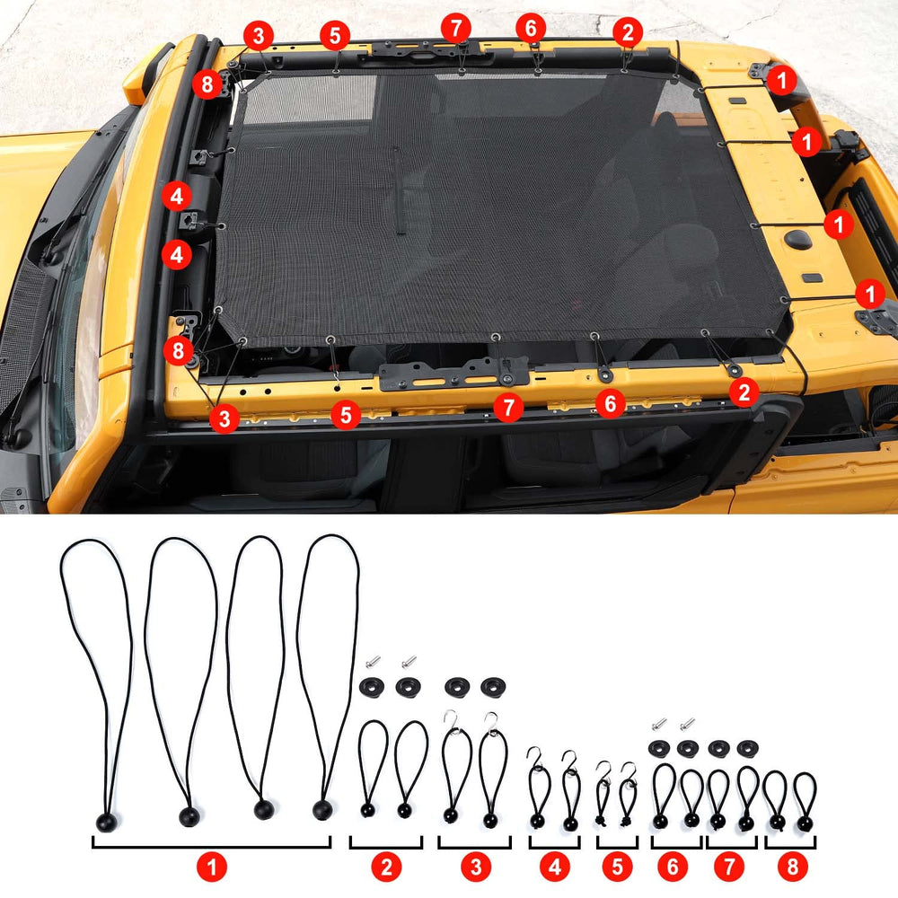 RT-TCZ sunshade bikini top close-up of durable double stitched edges and grommets