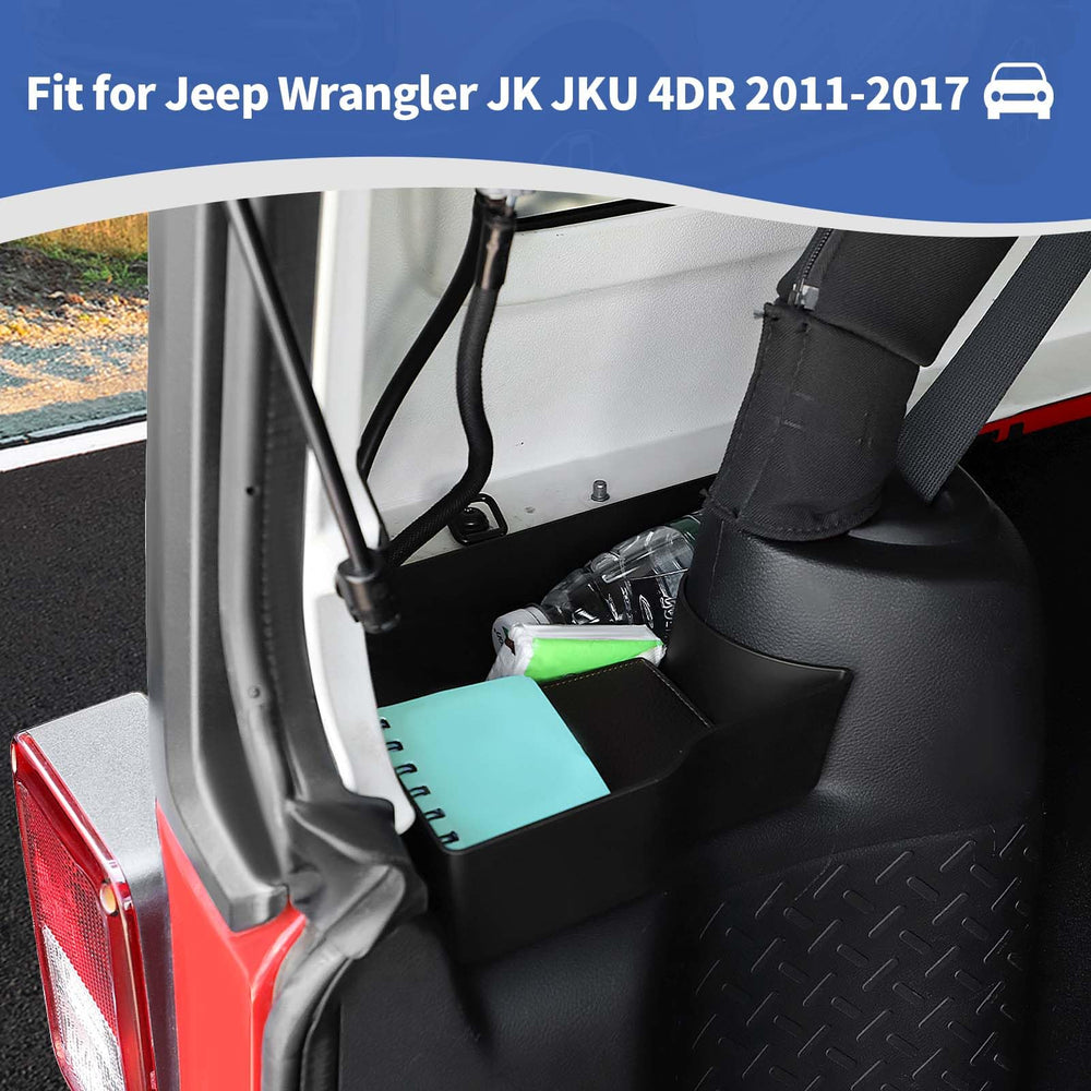 RT-TCZ wheel well storage box adds extra space in the cargo area of the Wrangler JK.