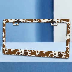 RTINRAN animal spots license frame showcases playful design for easy vehicle identity.