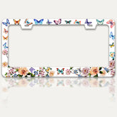 RTINRAN butterfly flowers license frame adds color and durability to your plate.