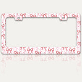 RTINRAN pink bow license frame adds playful personality to your car.