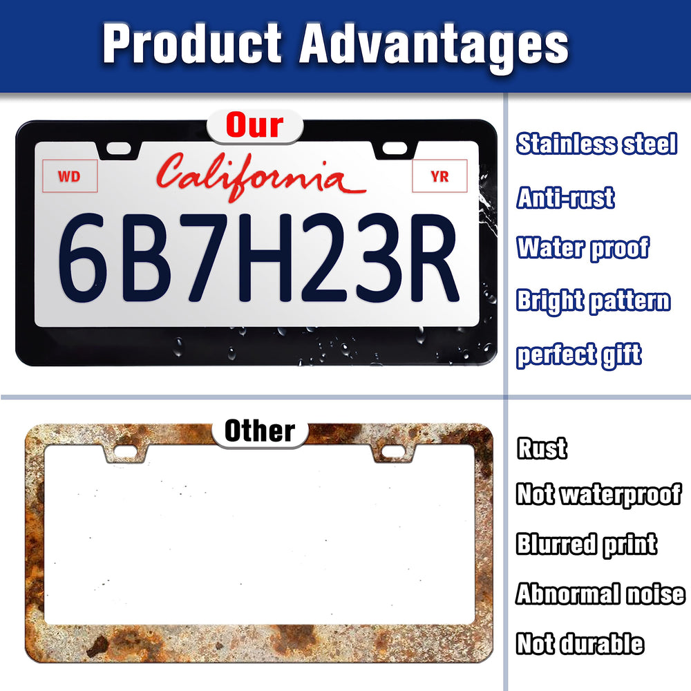 RTINRAN 12x6-inch license frame fits standard plates securely.